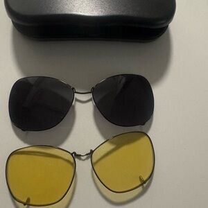 Black and Yellow Interchangeable Lens clips Man/woman sunglasses and night